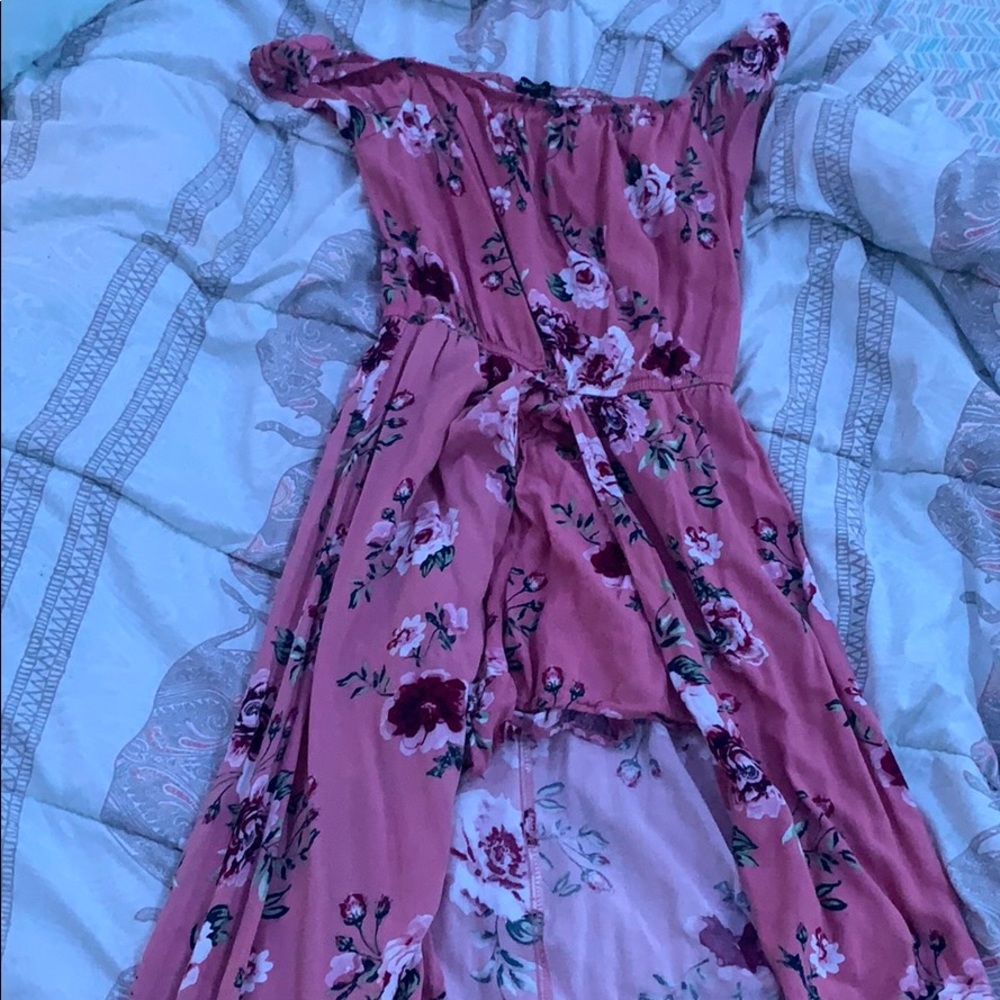 Pink Floral Romper Dress